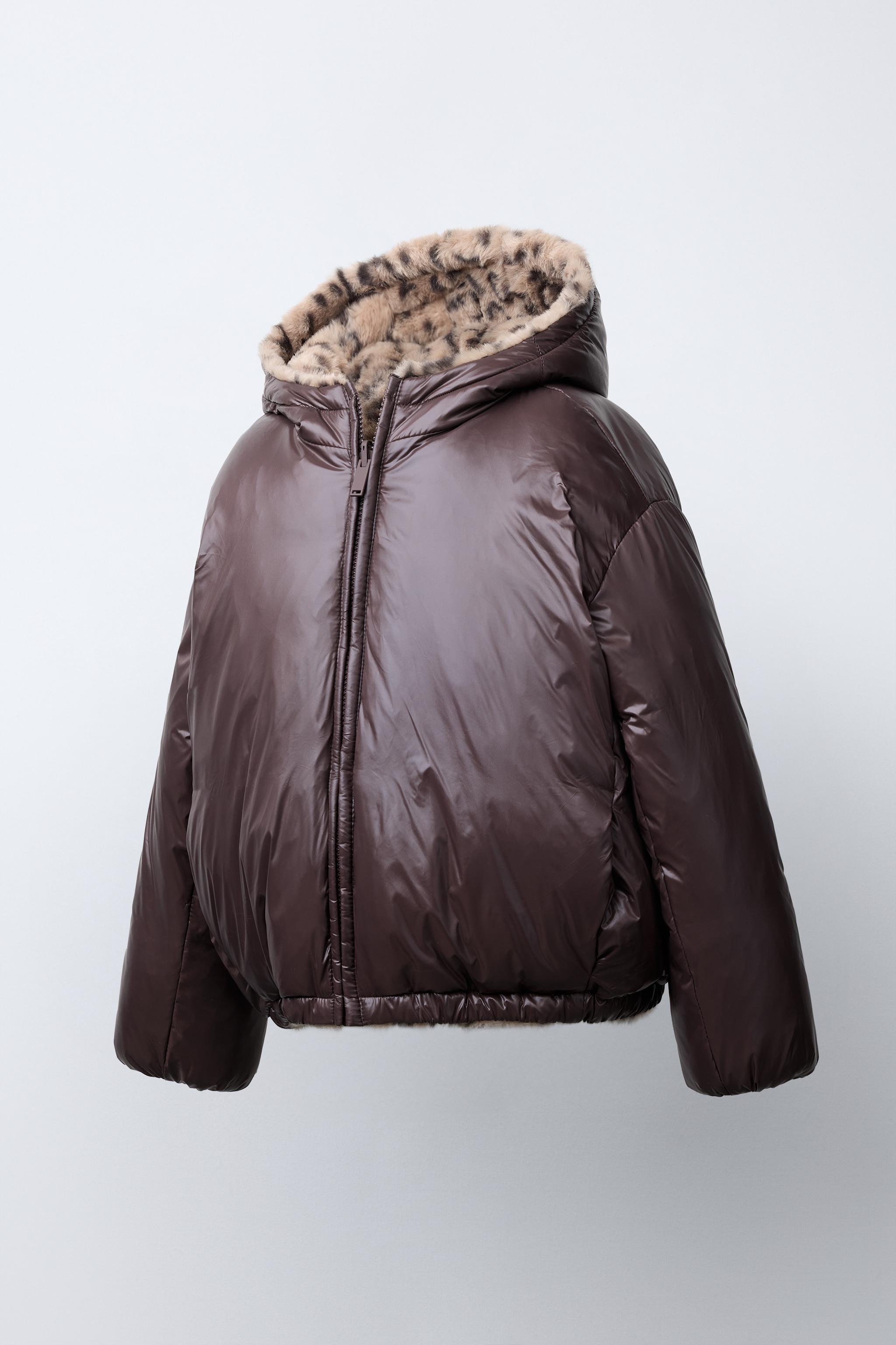 REVERSIBLE FAUX FUR ANIMAL PRINT JACKET